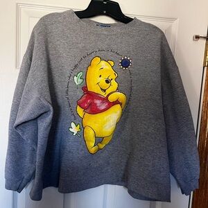 Vintage Winnie the Pooh Crewneck Sweatshirt Women's L/XL Gray See‎ Photos